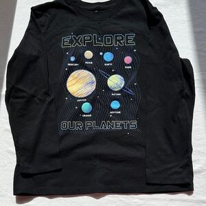 Wonder Nation Black 'Explore Our Planets' Long Sleeve Tee